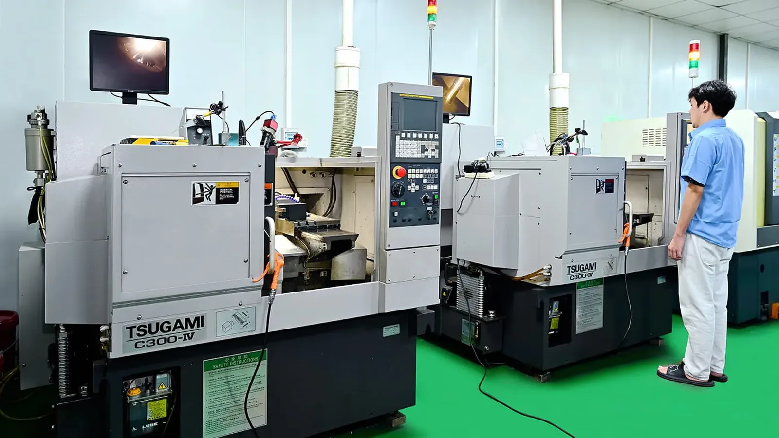 Tsugami CNC lathes running small turned components