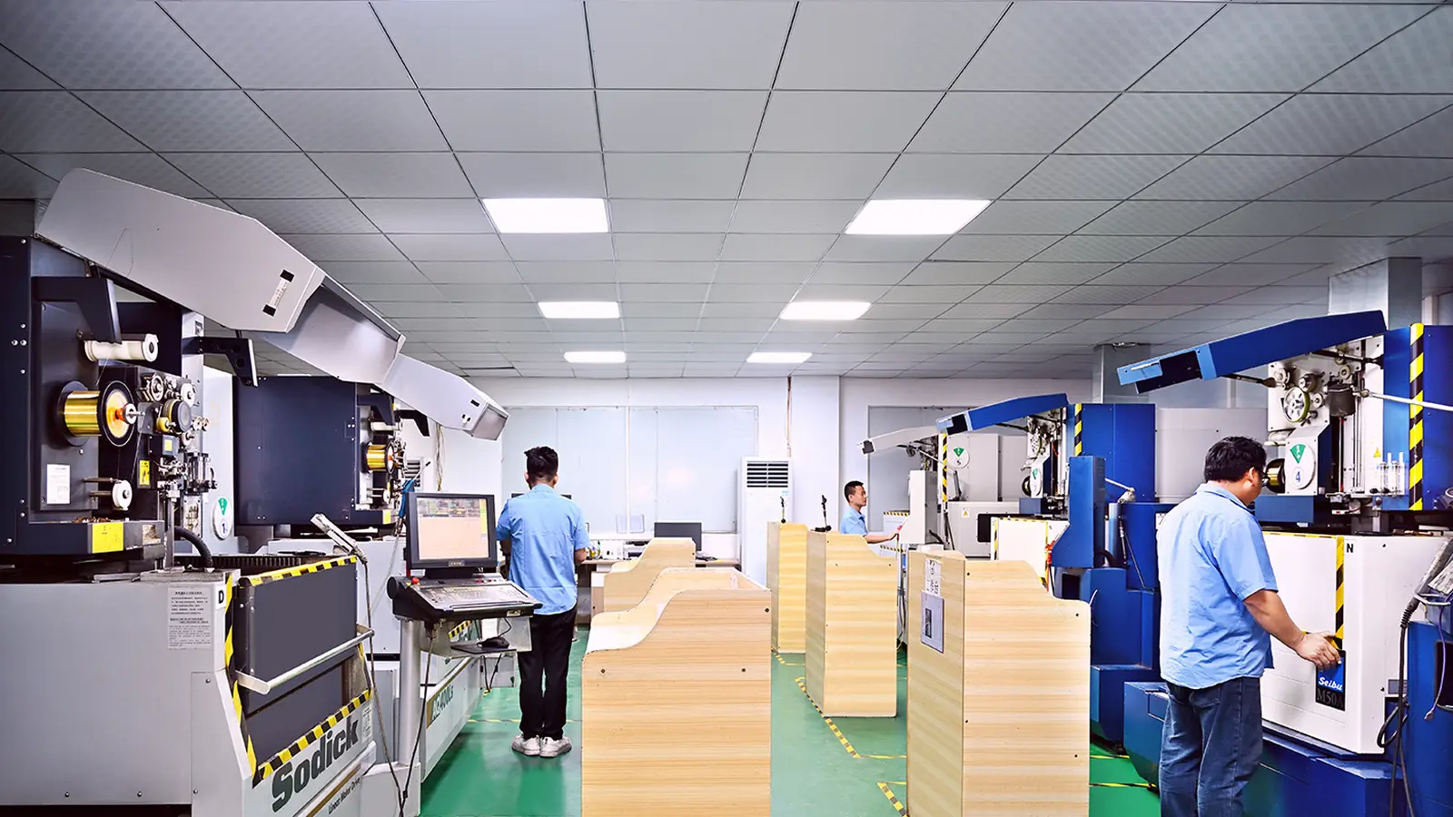 Wire EDM machines cutting mold steel profiles