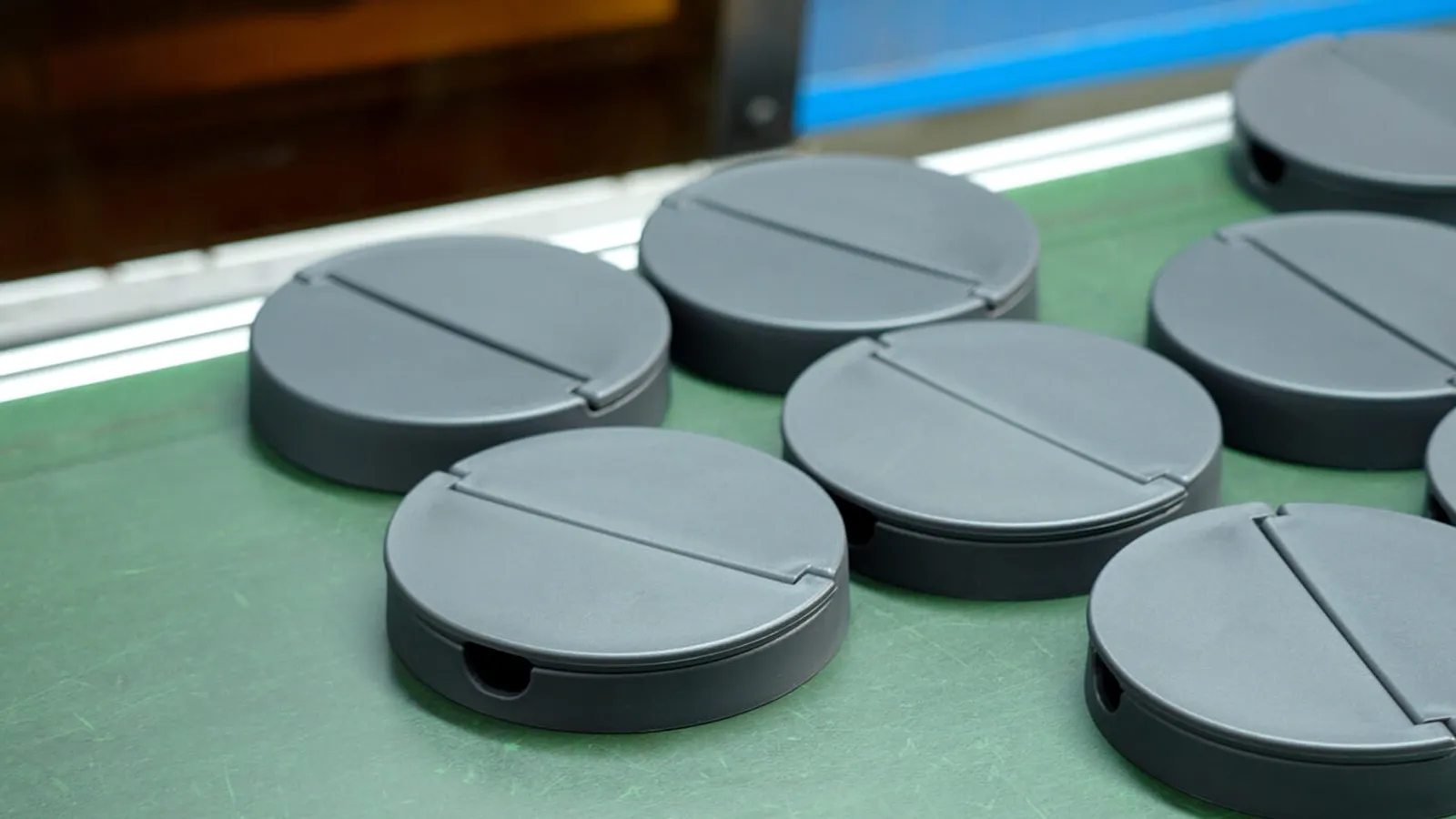 Molded parts laid out for dimensional wall review